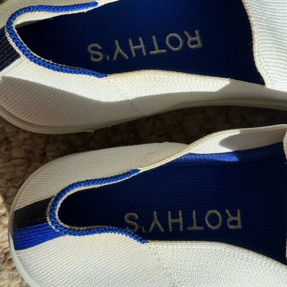 Rothy's The Original Slip On Sneaker Womens Size 7.5 White Casual Knit Shoes